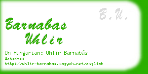 barnabas uhlir business card